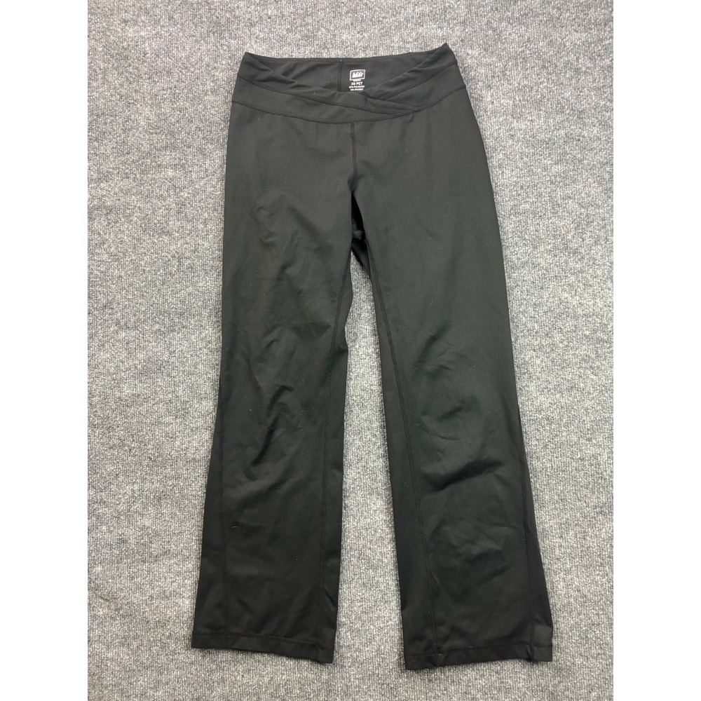 REI Yoga Pants Womens XS Pet Black Crossover Waist Bootcut Athletic Trousers